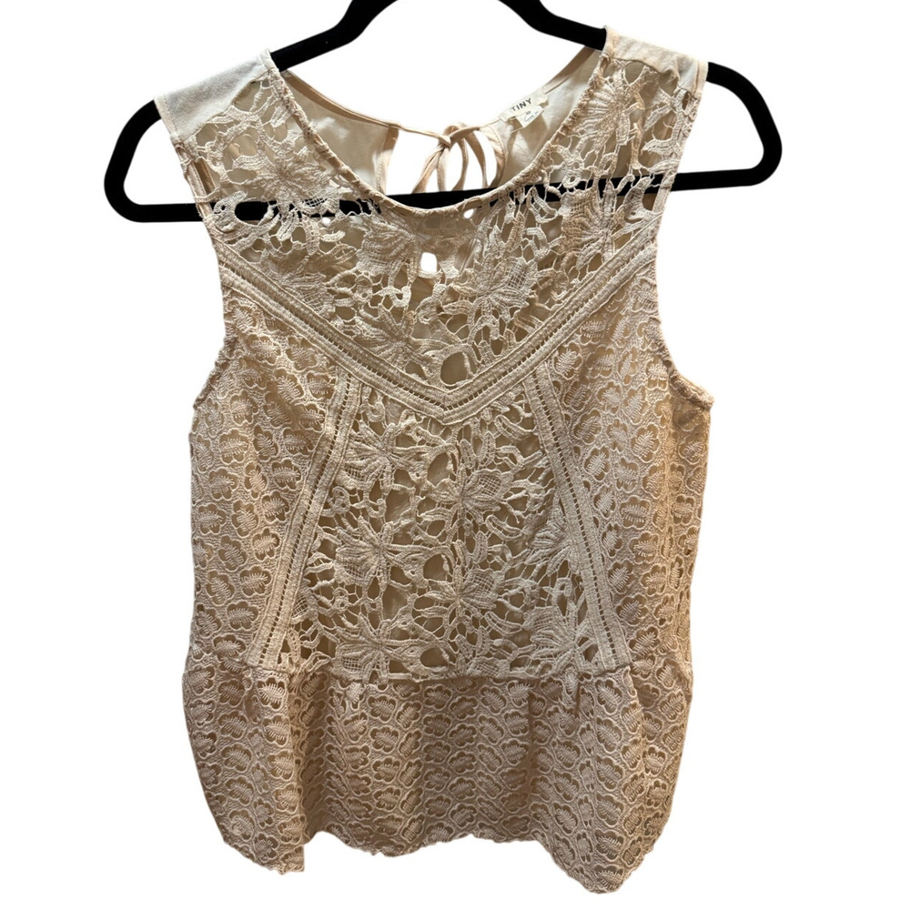 ANTHROPOLOGIE Ivory Crochet Top Size Small
